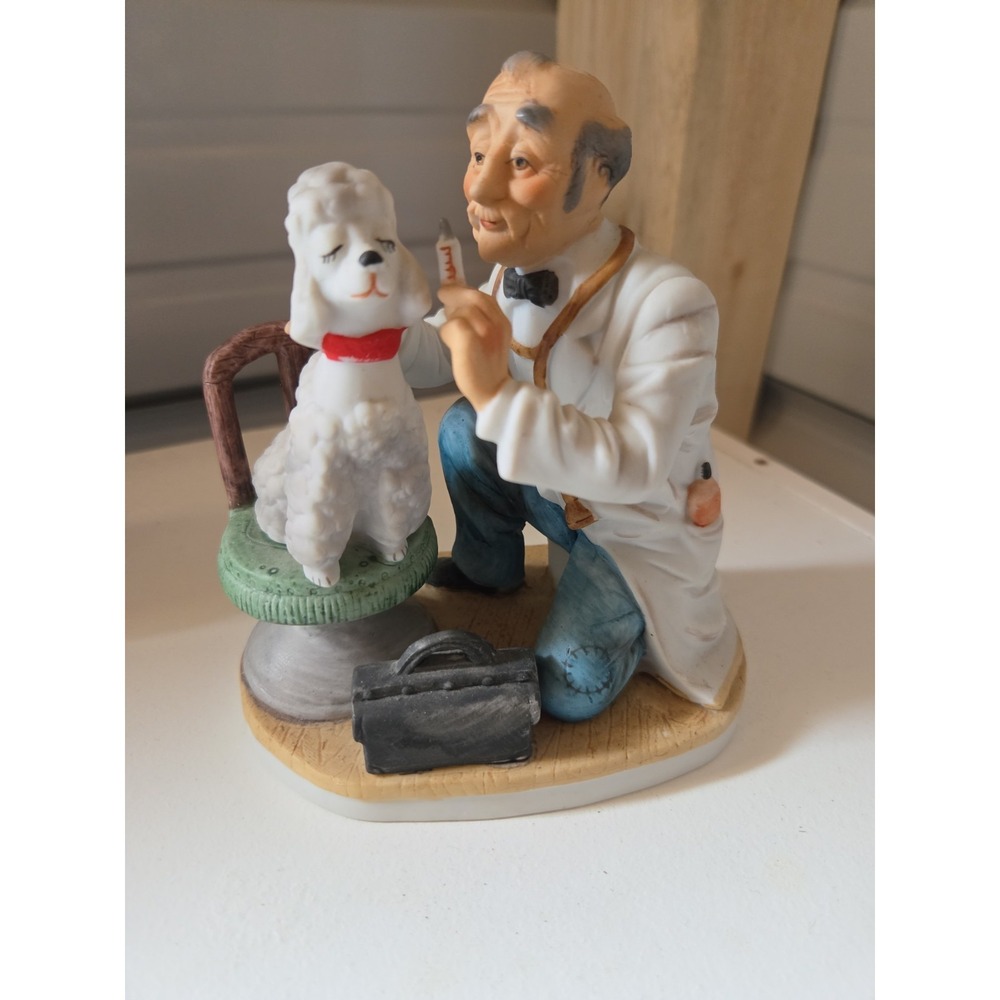 Vintage Lefton‎ Veterinarian Doctor Poodle Dog Figurine 7270 Japan Vet Checkup